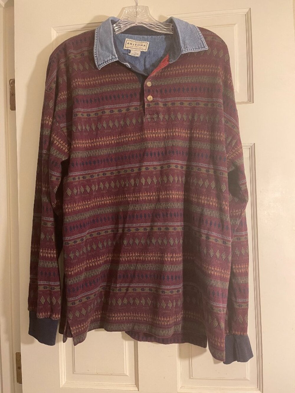 Vtg 90s 100% cotton men's SW aztec southwestern long sleeved pullover Arizona
